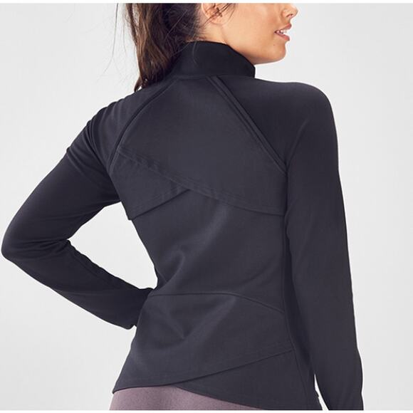 Fabletics Kimmy Mock Neck Jacket Women’s XS Black Zip Front Long Sleeve Active - Picture 2 of 14